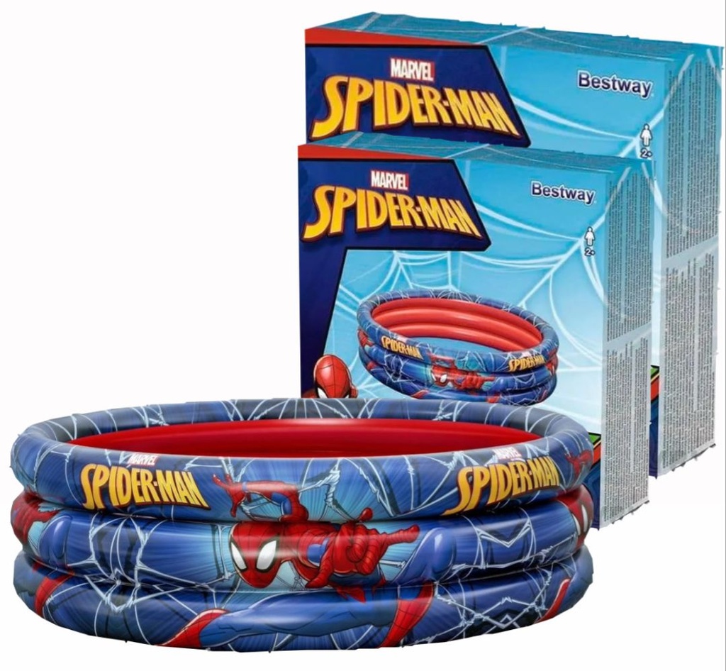 Piscina inflable 3 aros spiderman disney 1.22X30M 