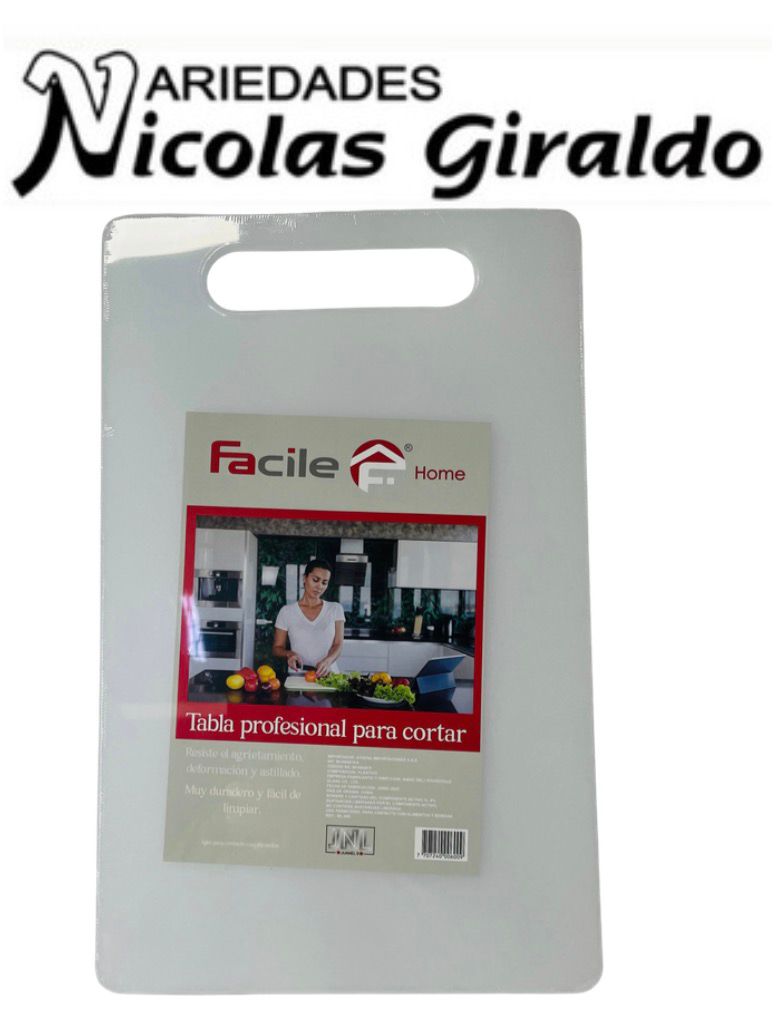 Tabla picar facile Home blanca grande 43x27 