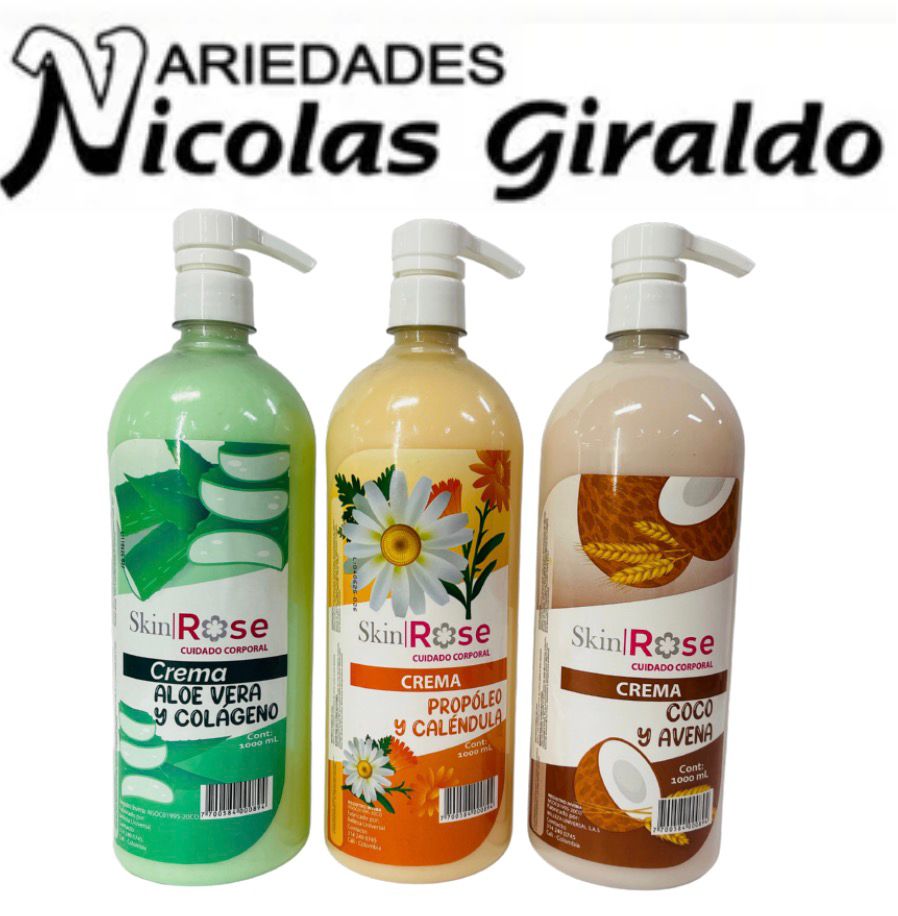 Crema corporal skin rose x1000 ml con dispensador 