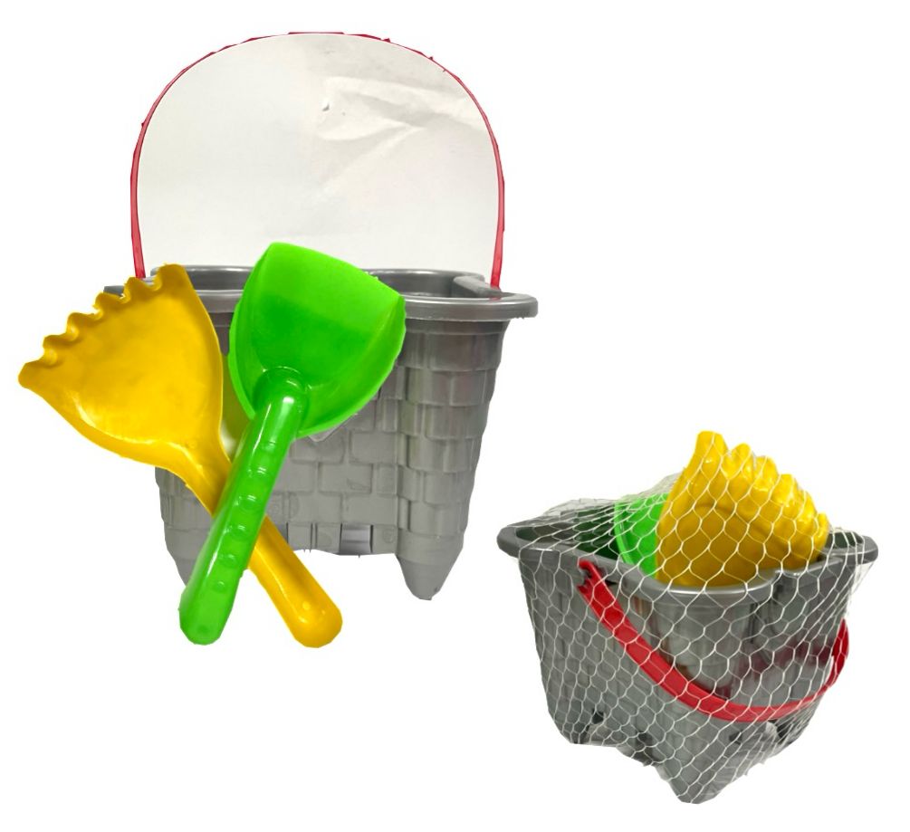 Balde playero castillo cuadrado sencillo