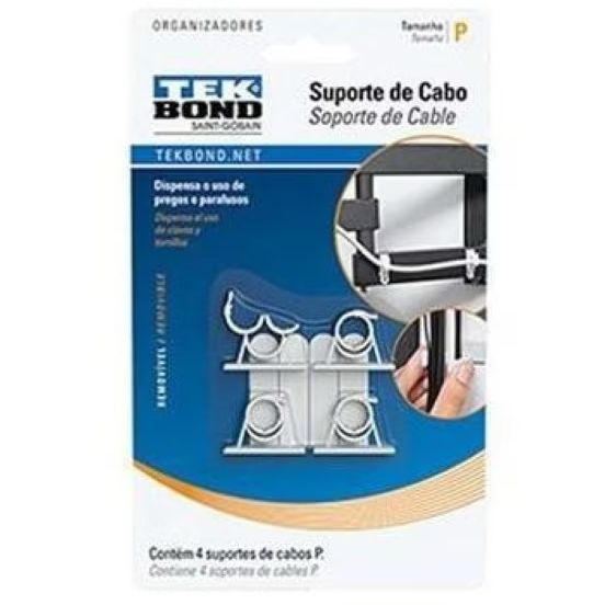 Soporte adhesivo organizador de cables x4