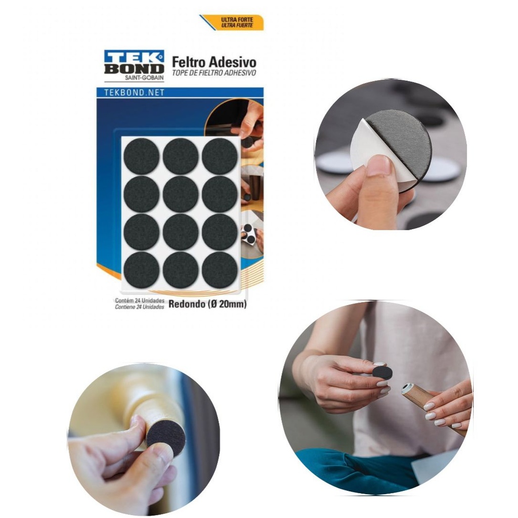 Feltro adhesivo redondo x24 20mm