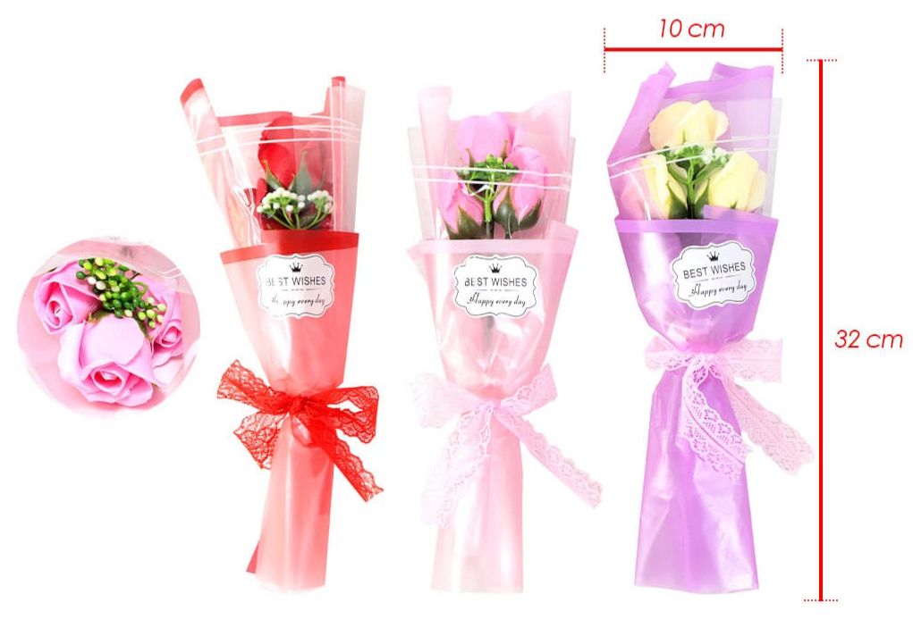 Flor ramo X3 rosas estuche 