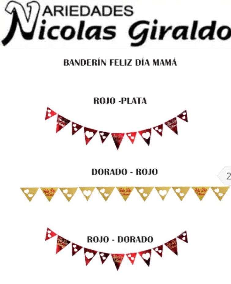 Banderin feliz dia mama triangulo