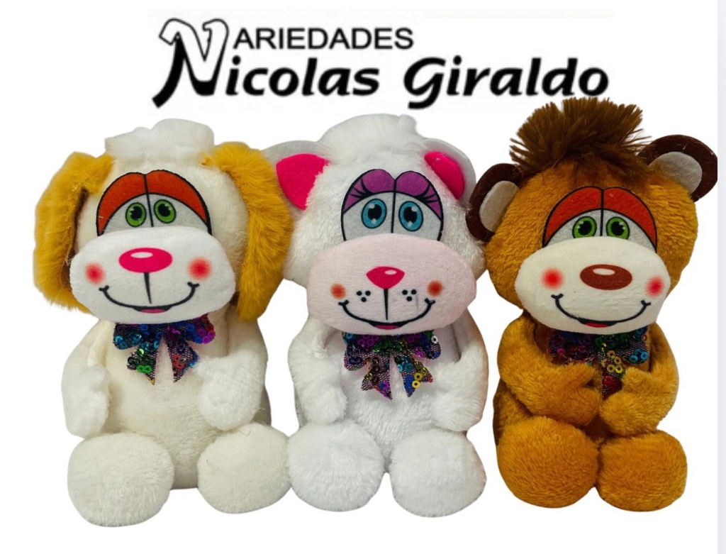 Peluche mediano para ancheta perros, osos, gatos x12