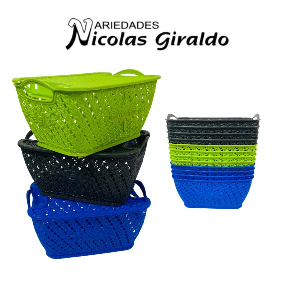 Canasta floral ovalada pequeña paquete x12