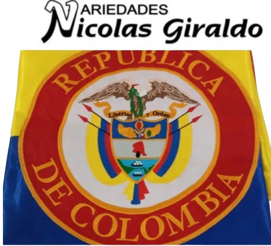 Bandera colombia pqña con escudo 42x70