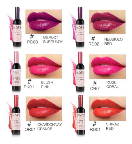 Tinta labios botella vino