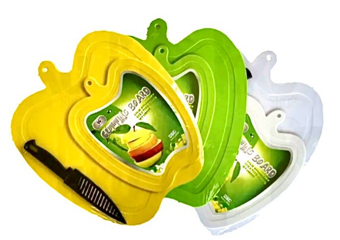 Tabla picar x2 mas cuchillo manzana 28x32