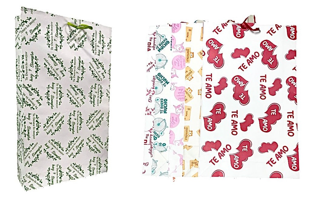 @Bolsa regalo mensaje blanca Jumbo pqt x6 