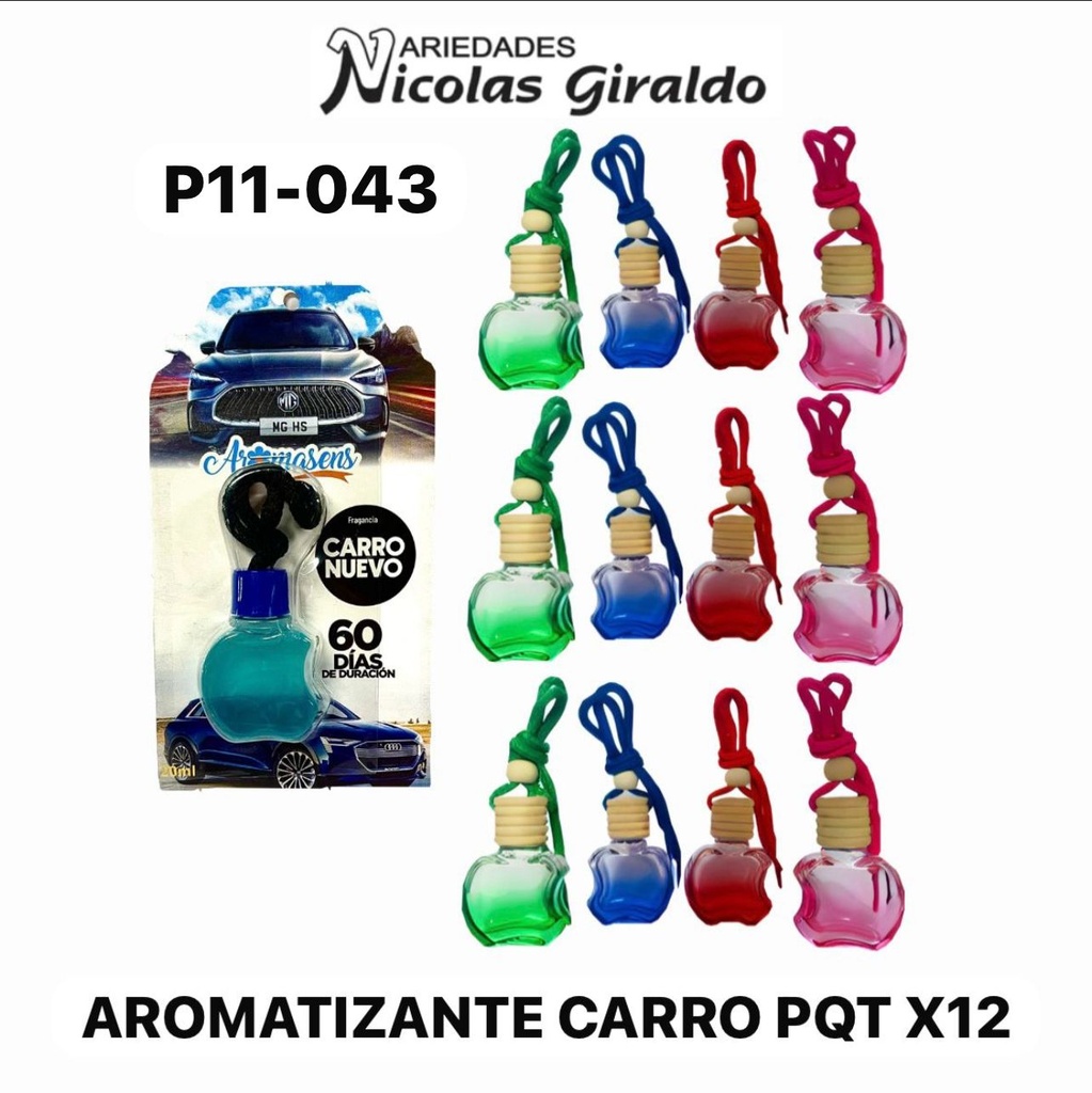 Aromatizante carro PQT X12