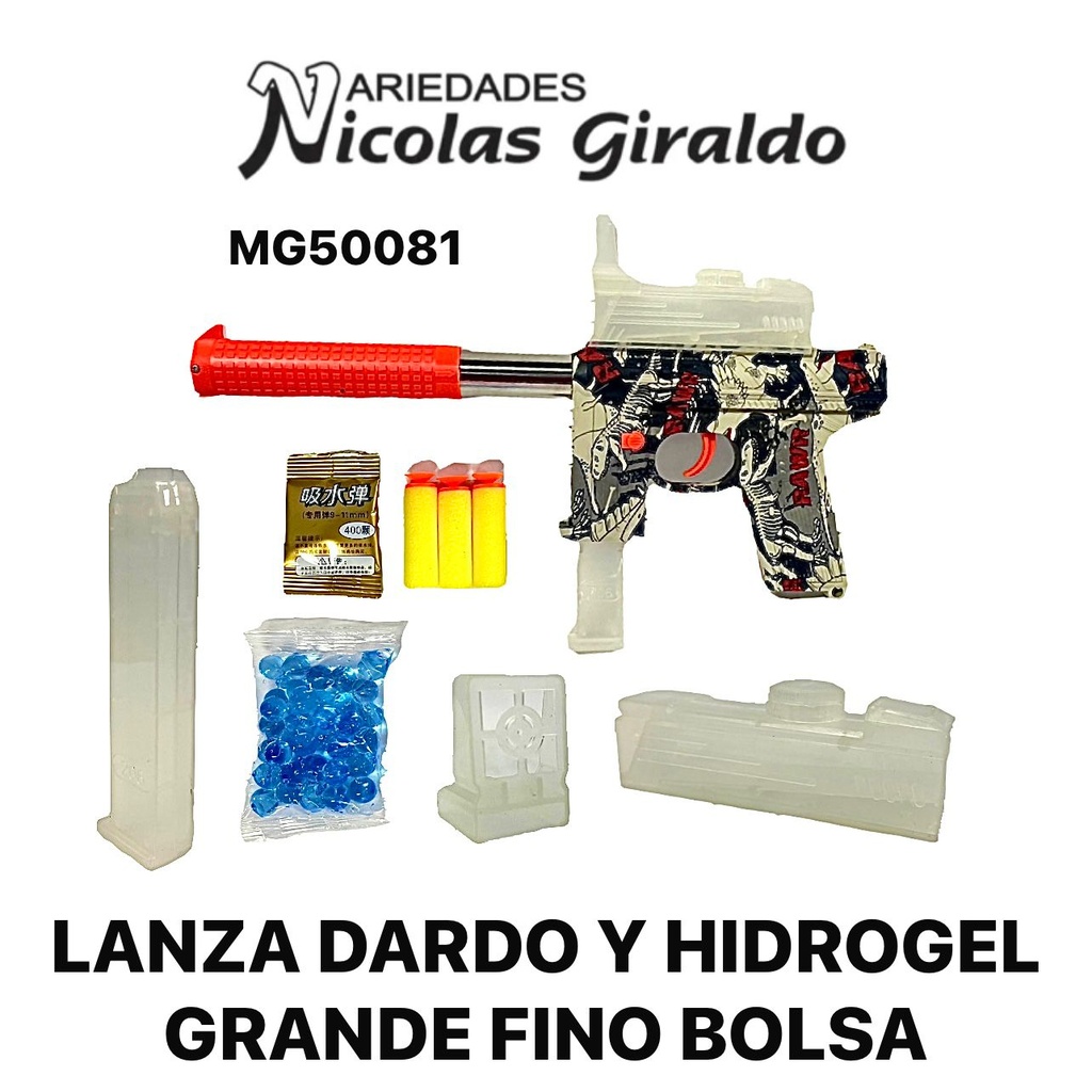 Lanza dardos y hidrogel grande fino bolsa 