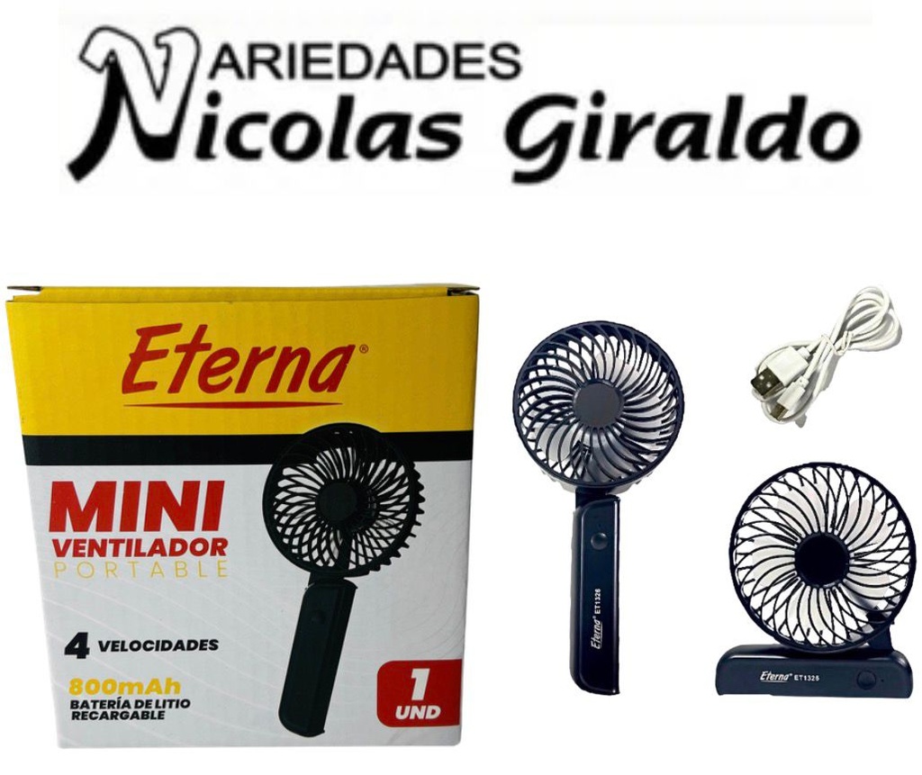 Ventilador recargable portatil eterna