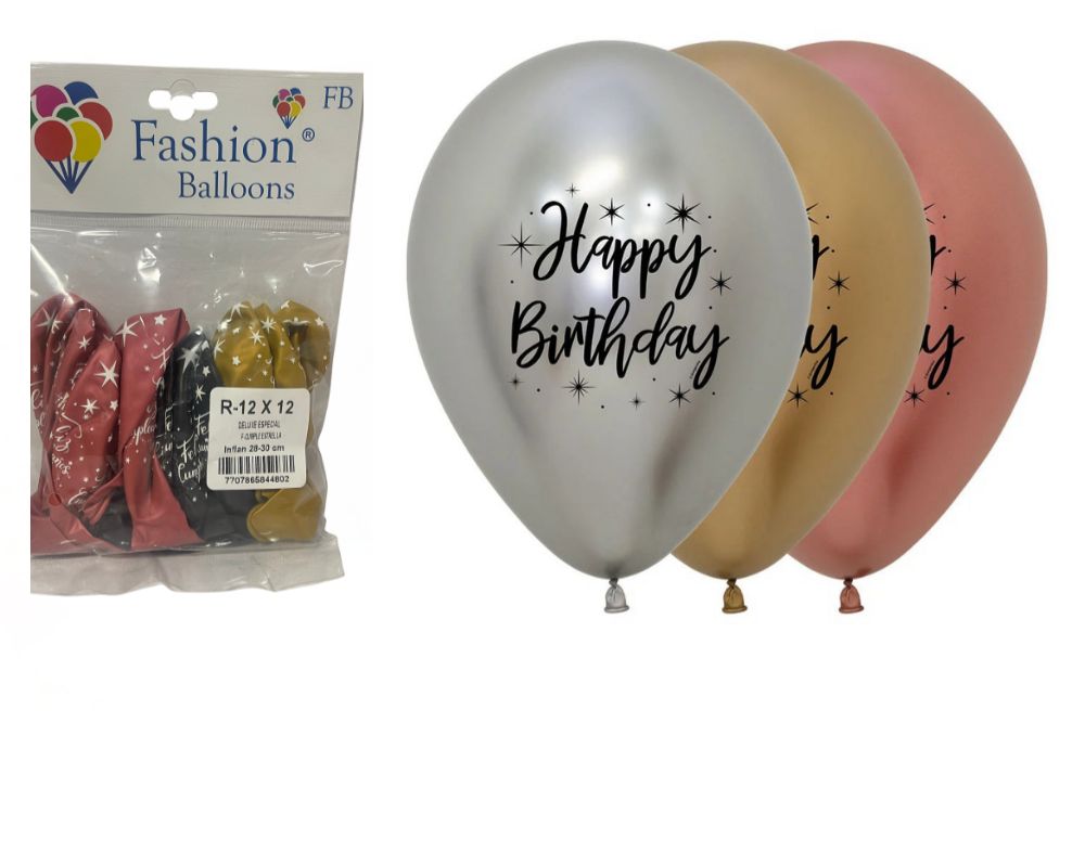 Bomba fashion estampada R12x12 f.cumple deluxe  