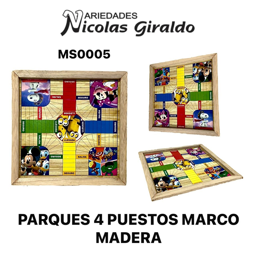 Parques 4 puestos marco madera