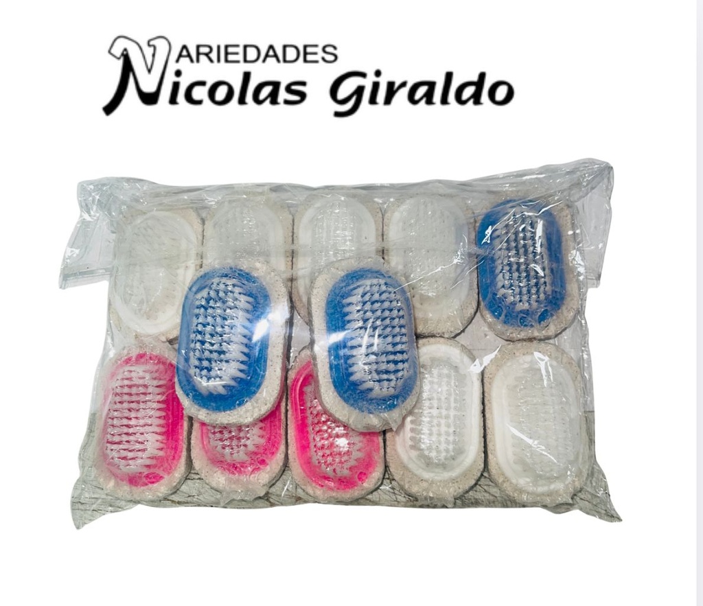 Piedra pomes con cepillo X1 bolsa X12 