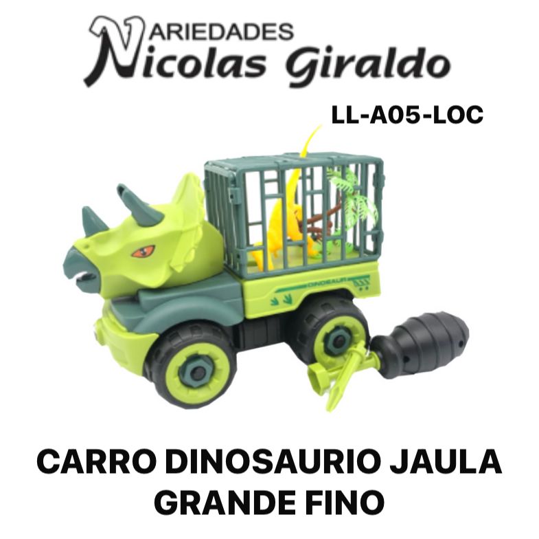 @Carro dinosaurio jaula grande fino