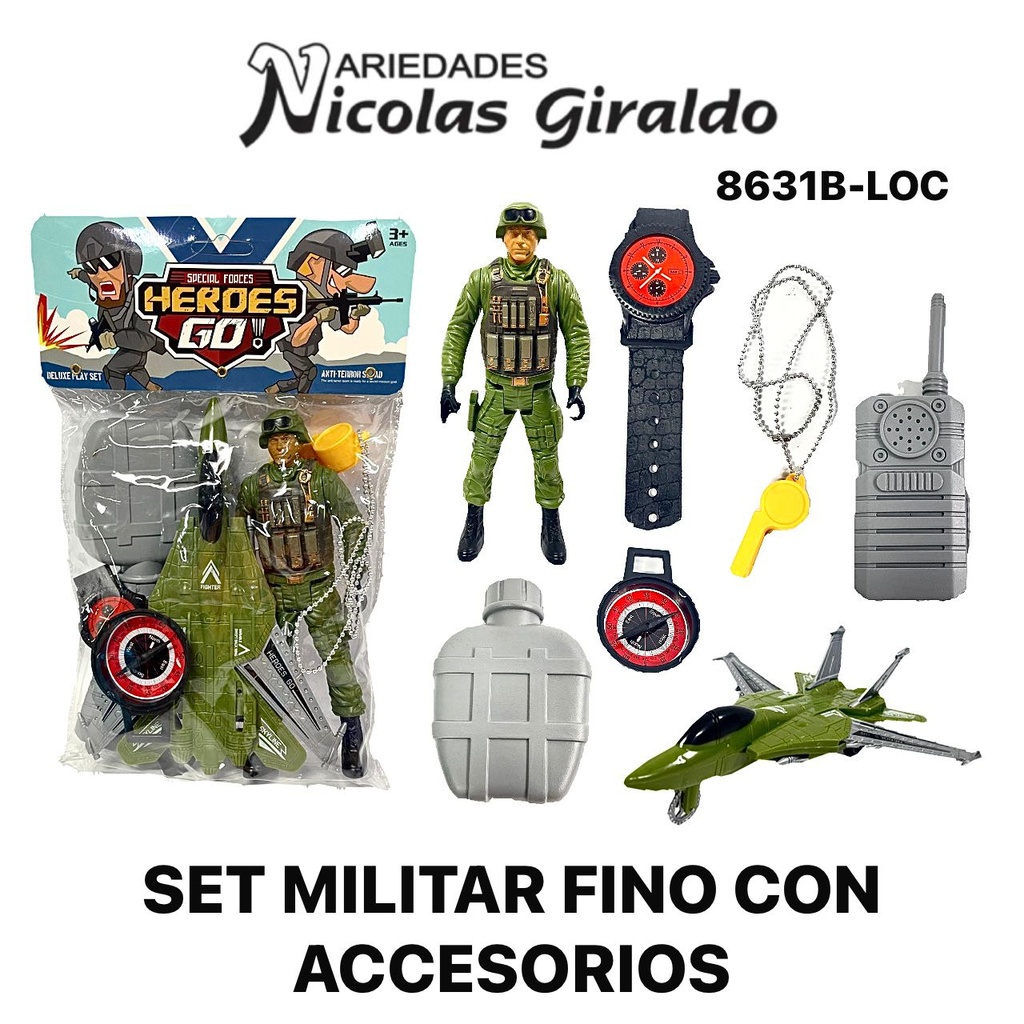 Set militar fino con accesorios  