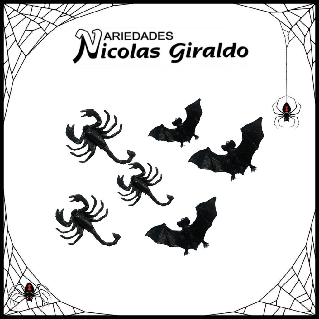  Alacran y murcielago halloween plastica x50 