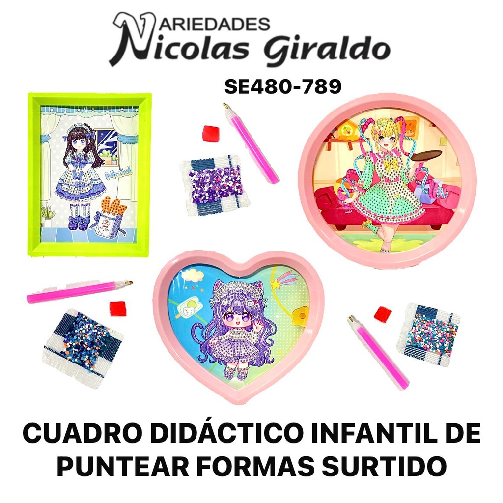 Cuadro Didactico infantil de puntear formas surtido 