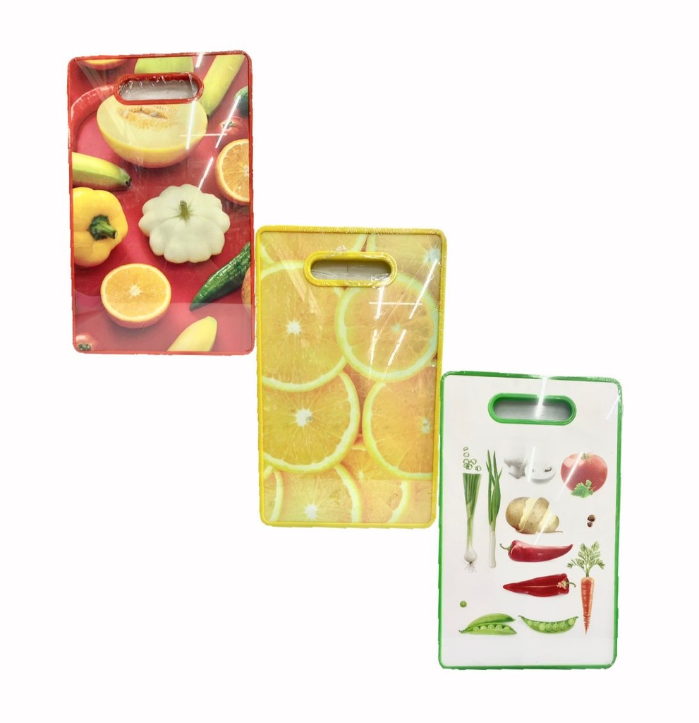 Tabla picar estampada frutas gruesa 23X37 