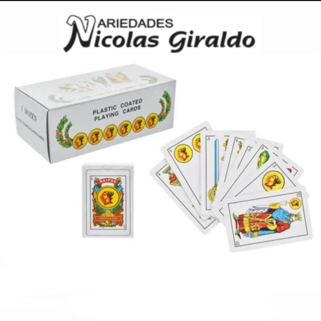 (CNG-023)Naipe español sencillo caja x12 