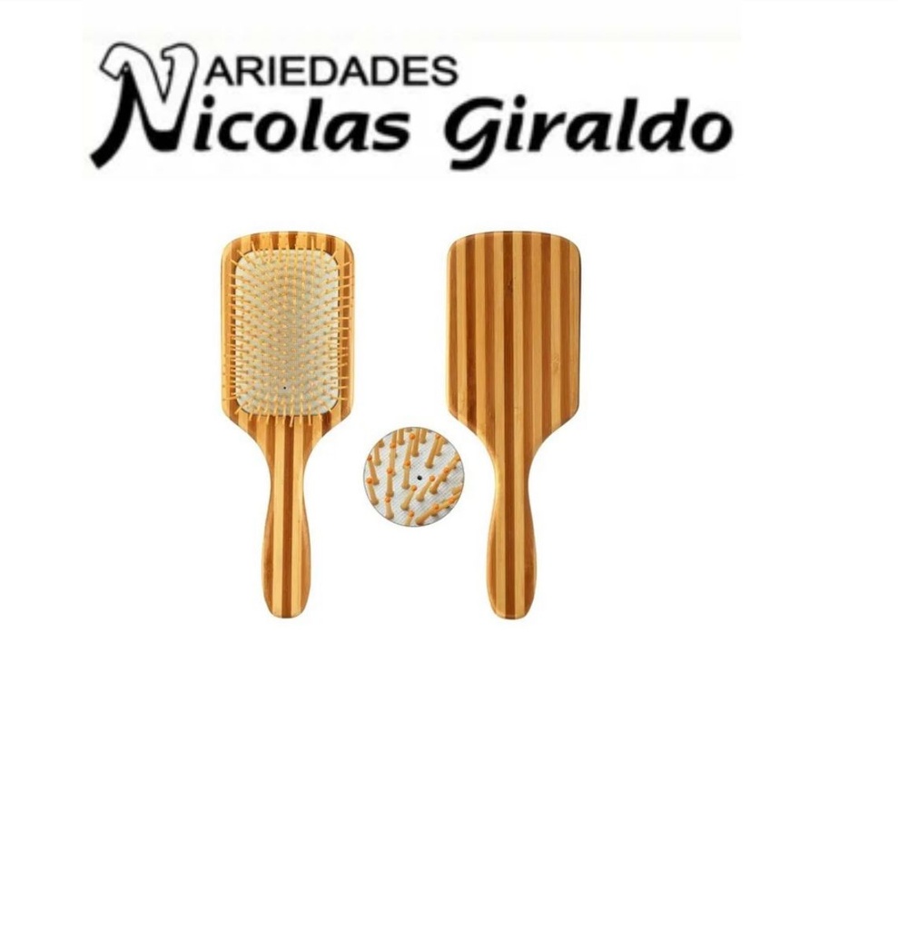 Cepillo peinar bambu cuadrado 