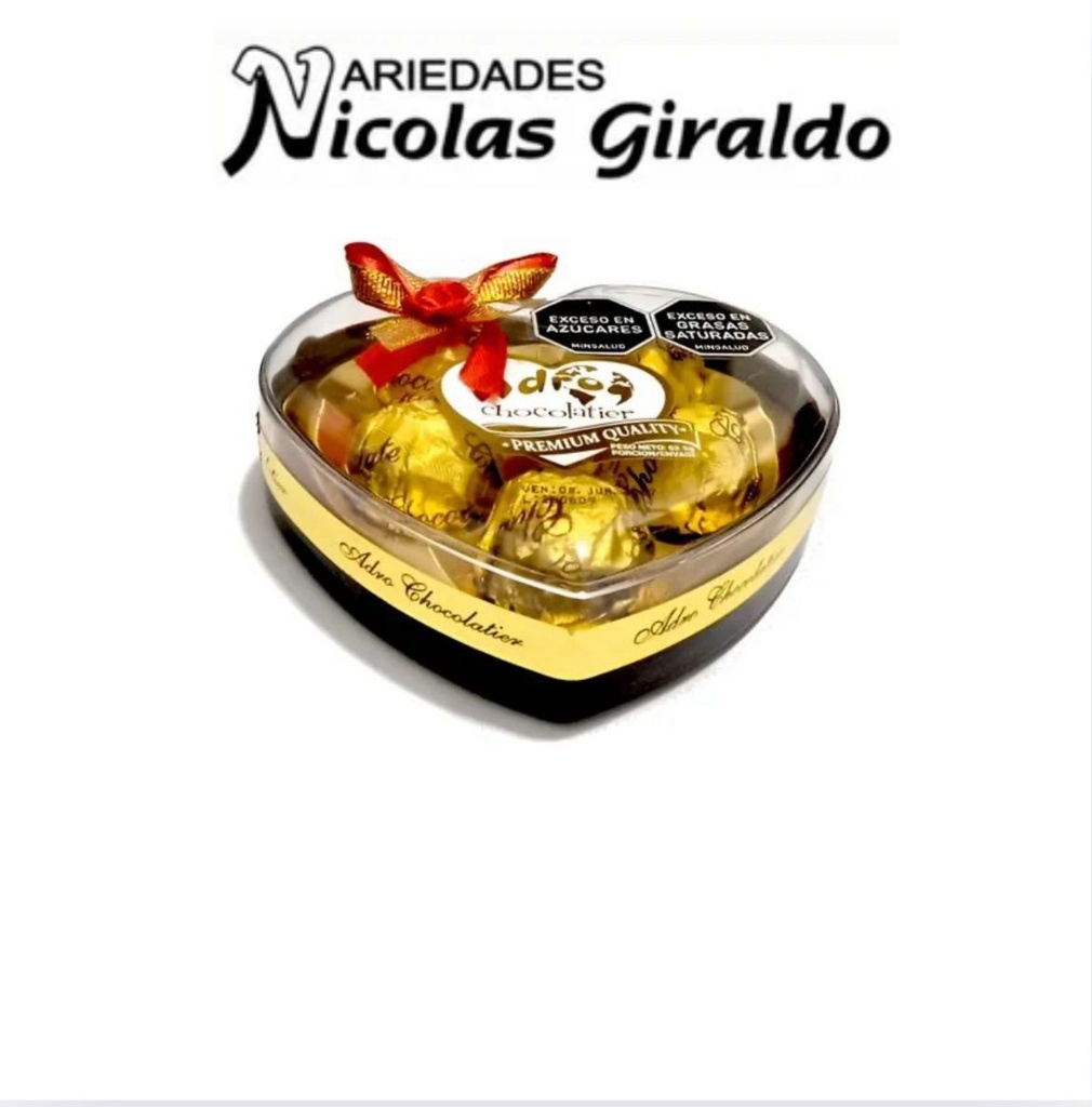 Chocolate adro corazon X5 