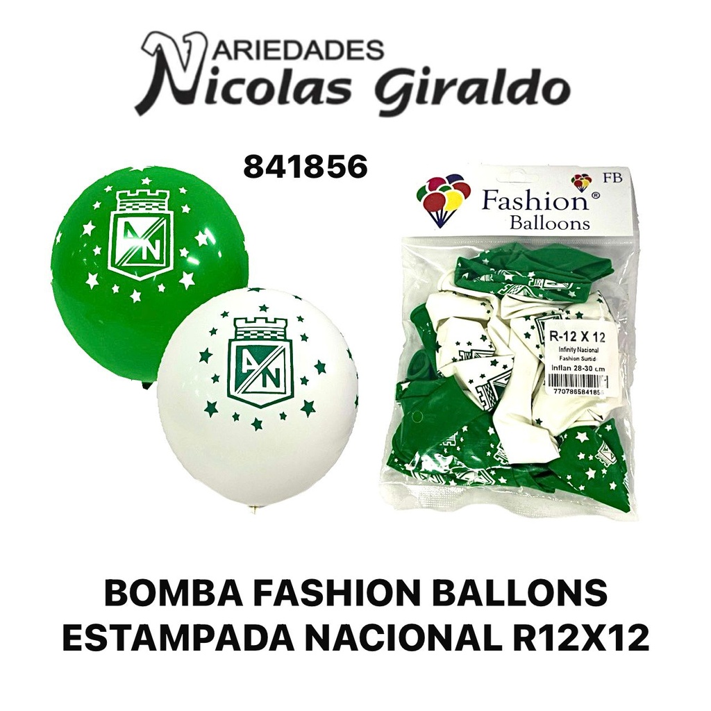 Bomba fashion ballons estampada nacional r12x12 