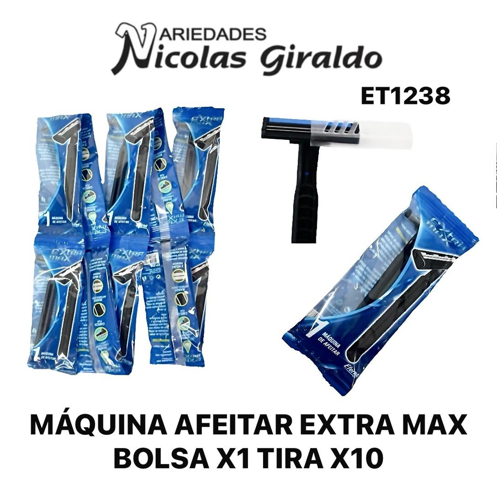 Maquina afeitar extra max bolsa x1 TIRA X10 