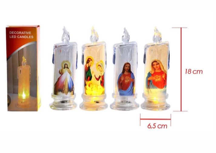 Vela pila redonda grande con imagen x1  