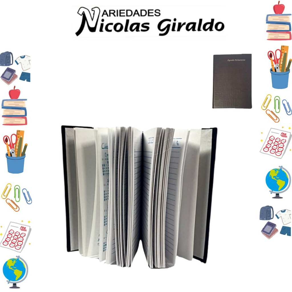 Agenda permanente pasta dura pequeña 