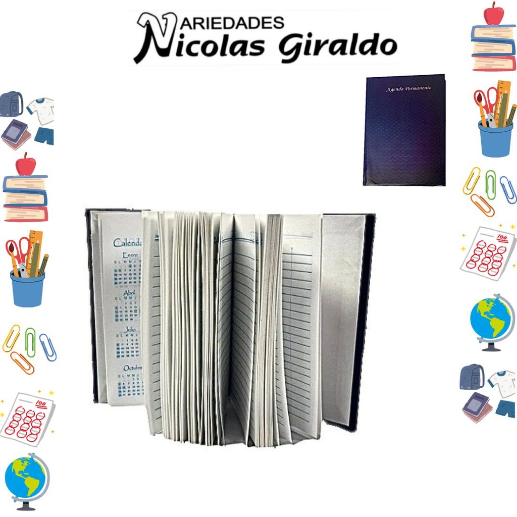 Agenda permanente pasta dura mediana