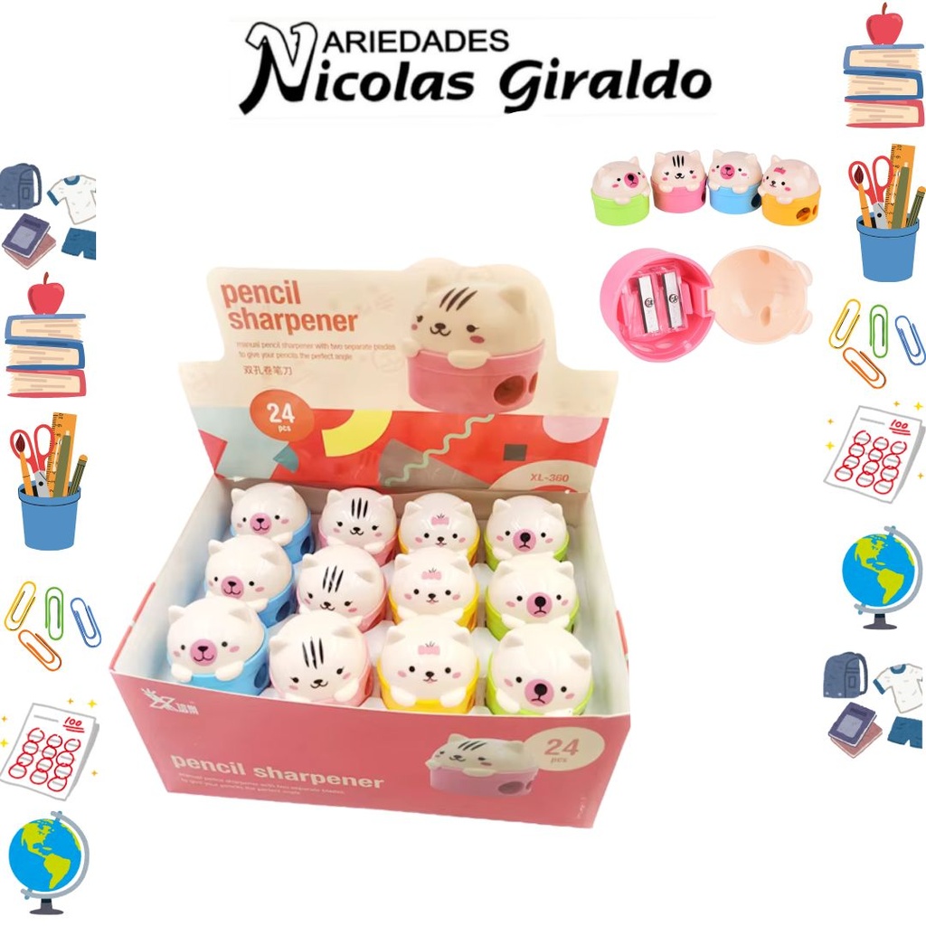 Sacapuntas figura animalitos caja x24 