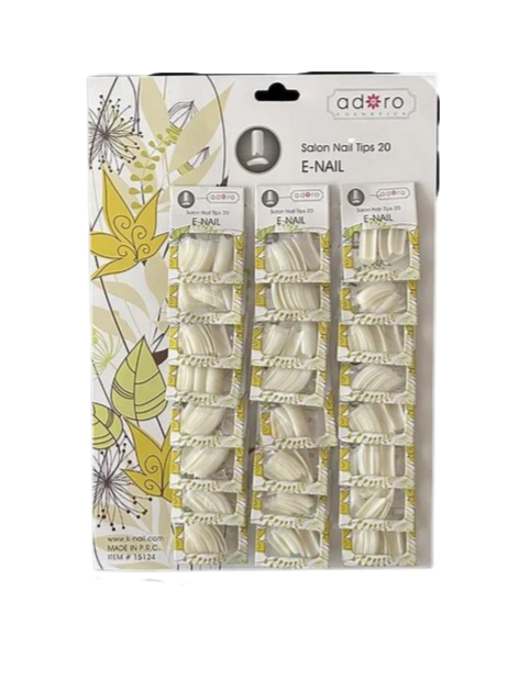 Uñas adoro E-NAIL LARGO blanca x24 Carton  