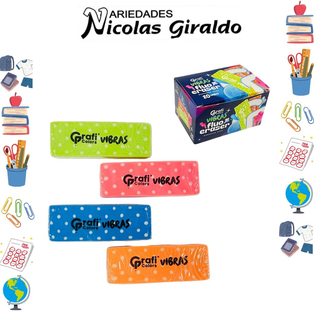 Borrador graficolors neon caja x20