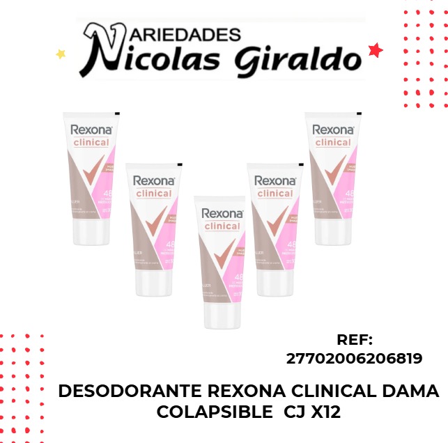 Desodorante rexona clinical dama colapsible  CJ X12 