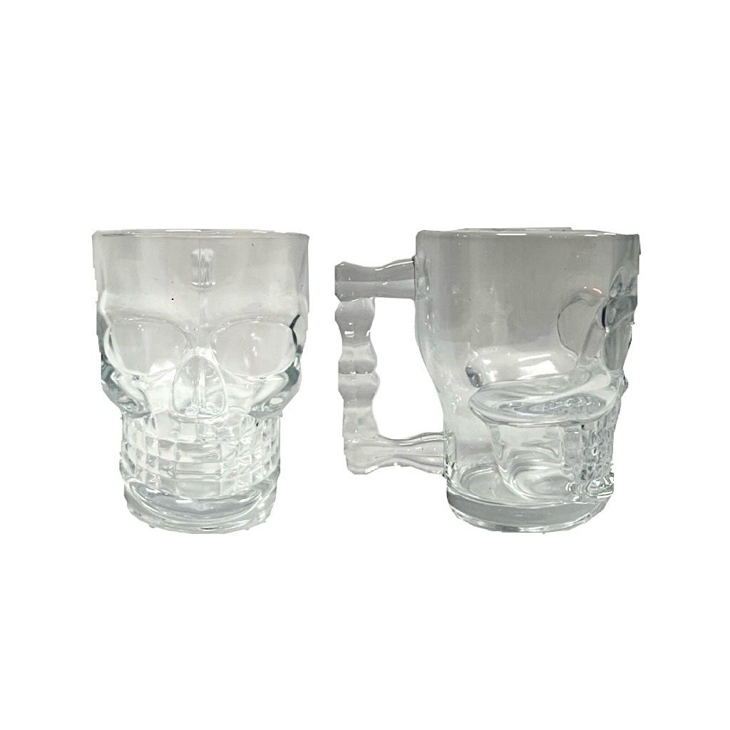 Vaso cervecero vidrio x2 calavera pequeño