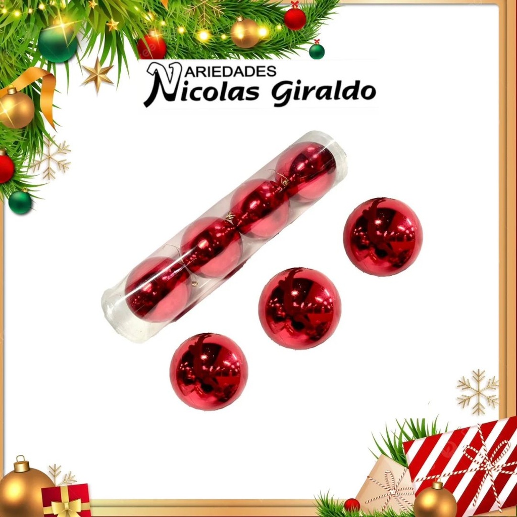 @BOLA NAVIDEÑA GRANDE #12 X4 ROJA 