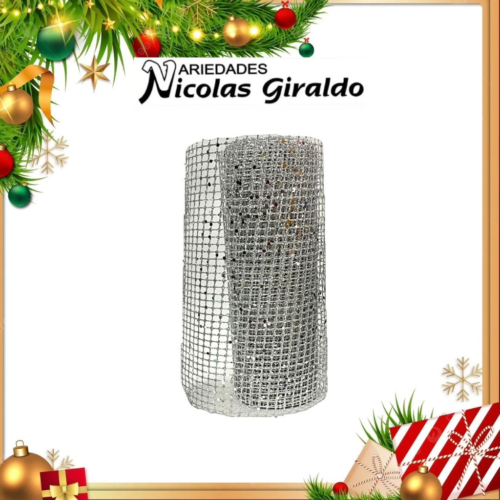 @MALLA DECORATIVA 26CM PLATA