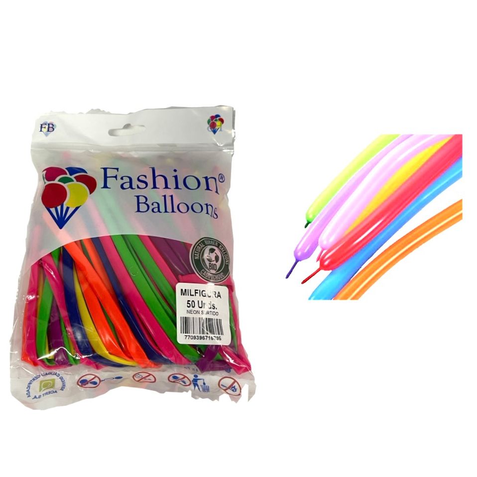 Bomba ballons mil figuras x50 neon