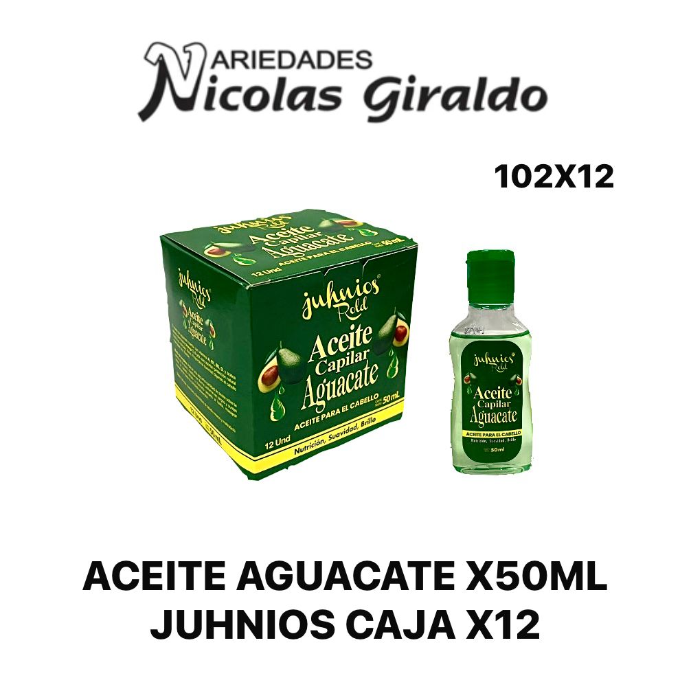 Aceite aguacate x50ml juhnios cja x12 