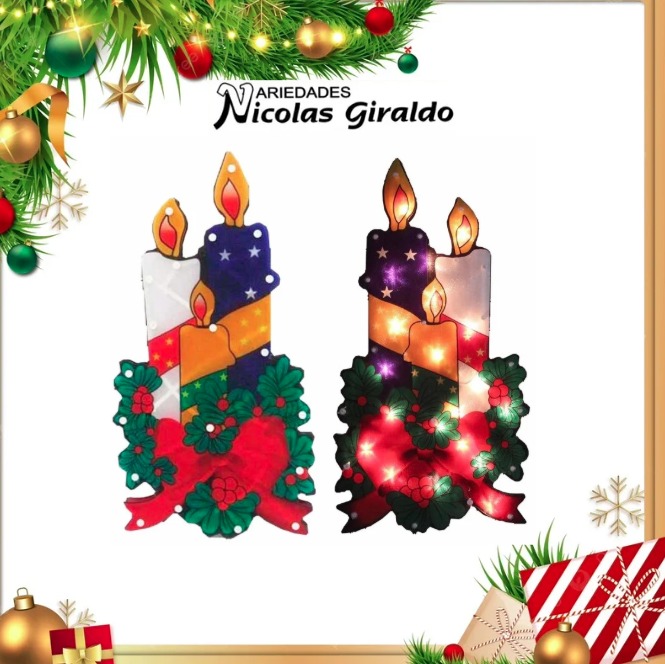 @INSTALACION FIGURA LED VELAS 2 CARAS 20 LUCES  