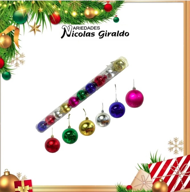 @BOLA NAVIDEÑA 6CM X10 MULTICOLOR
