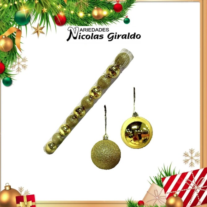 @BOLA NAVIDEÑA 6CM X10 DORADA