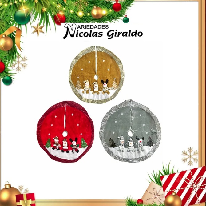 @PIE DE ARBOL FINO 90CM 3 MUÑECOS 3 COLORES  