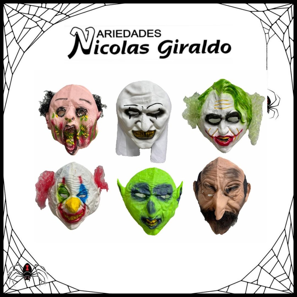 Mascara halloween en caucho surtida