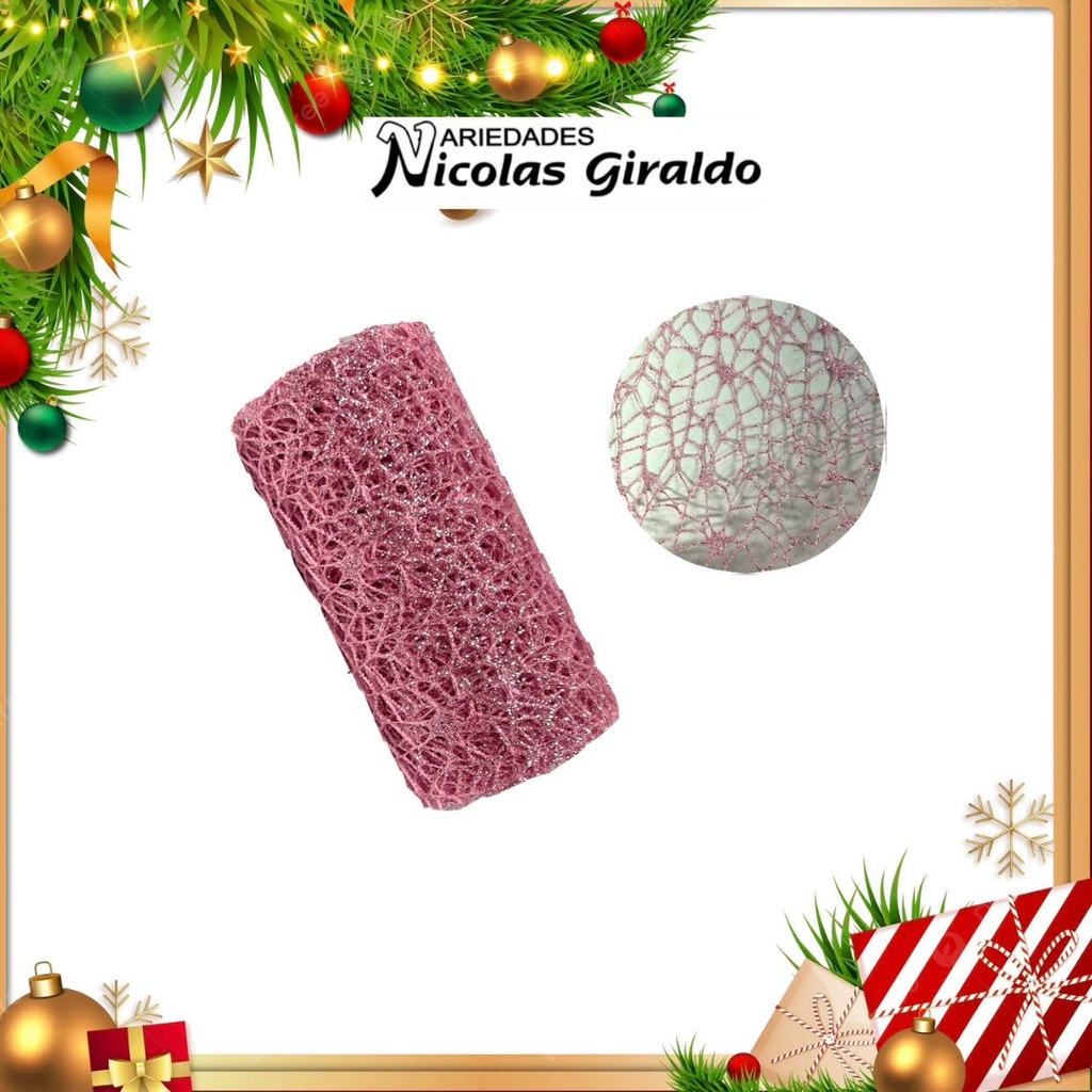 @MALLA DECORATIVA MINI ROSADA