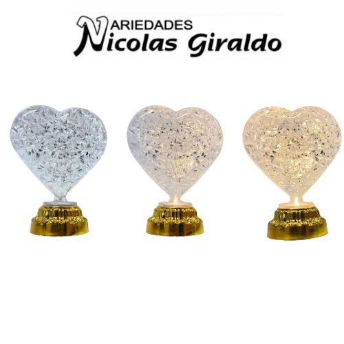 lampara Corazon base luz calida