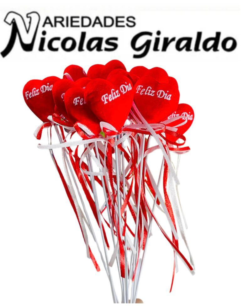 Corazon mini feliz dia para ancheta pqt x12